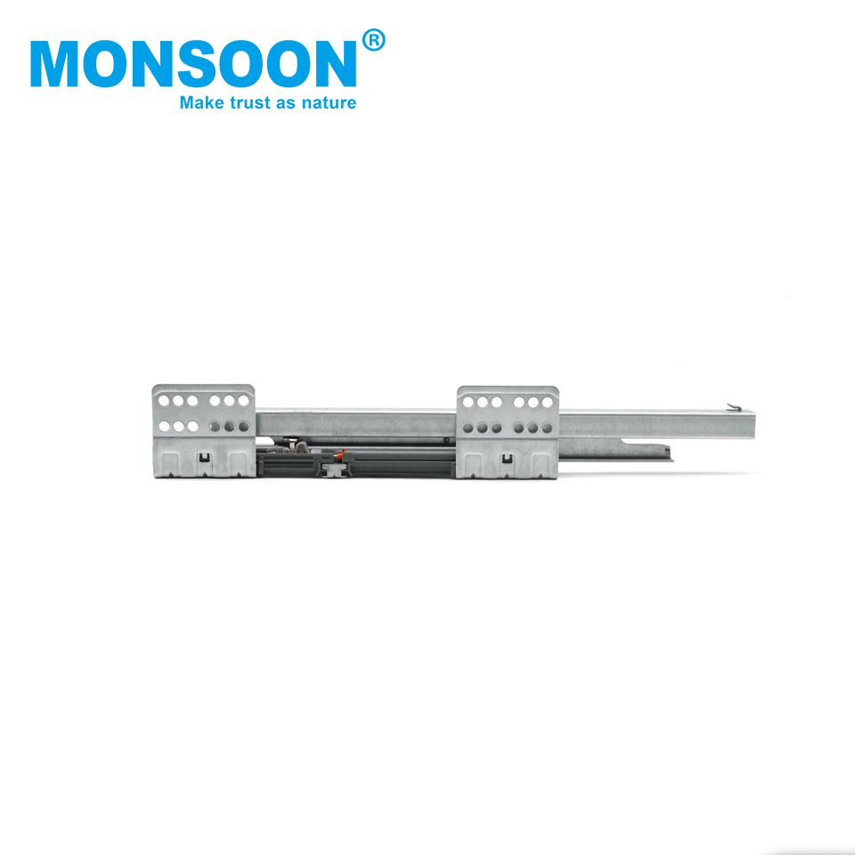 Heavy Load Double Wall Kitchen Rail Soft Close Undermount Grey Zinc Plated Damping Buffer Ultbox-Standard Drawer System with Sides