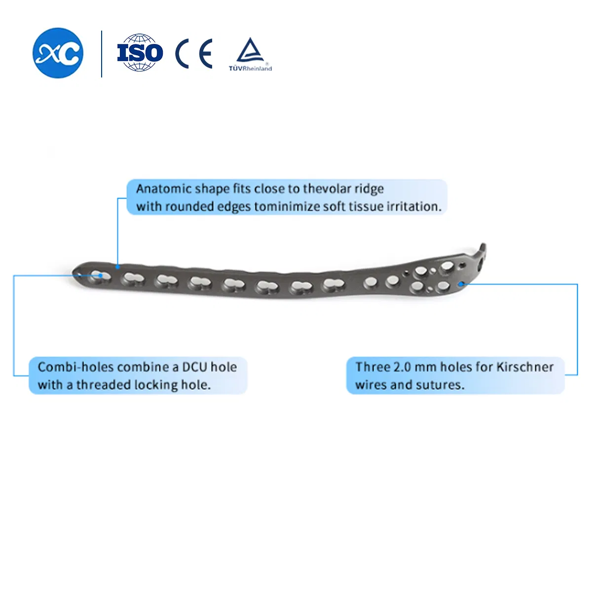 Hot Selling Human Orthopedic Surgical Plates Ulna Olecranon Locking Plates/Implants