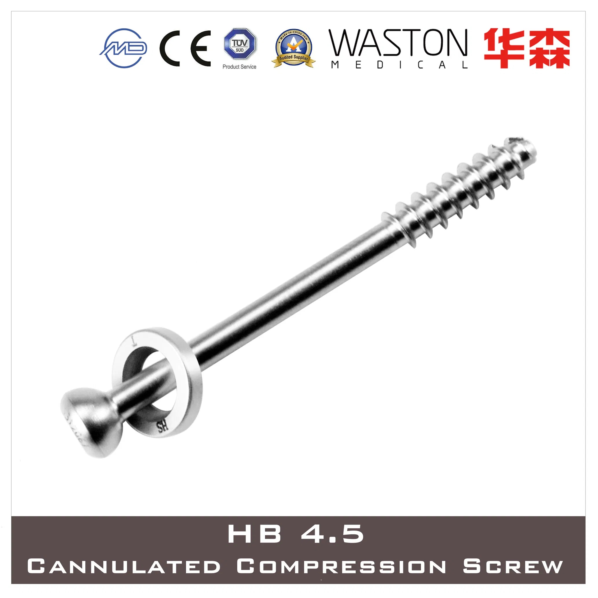 Hb6.5 Titanium Screw, Cancellous Bone Screw, Headless Cannulated Compression Screws