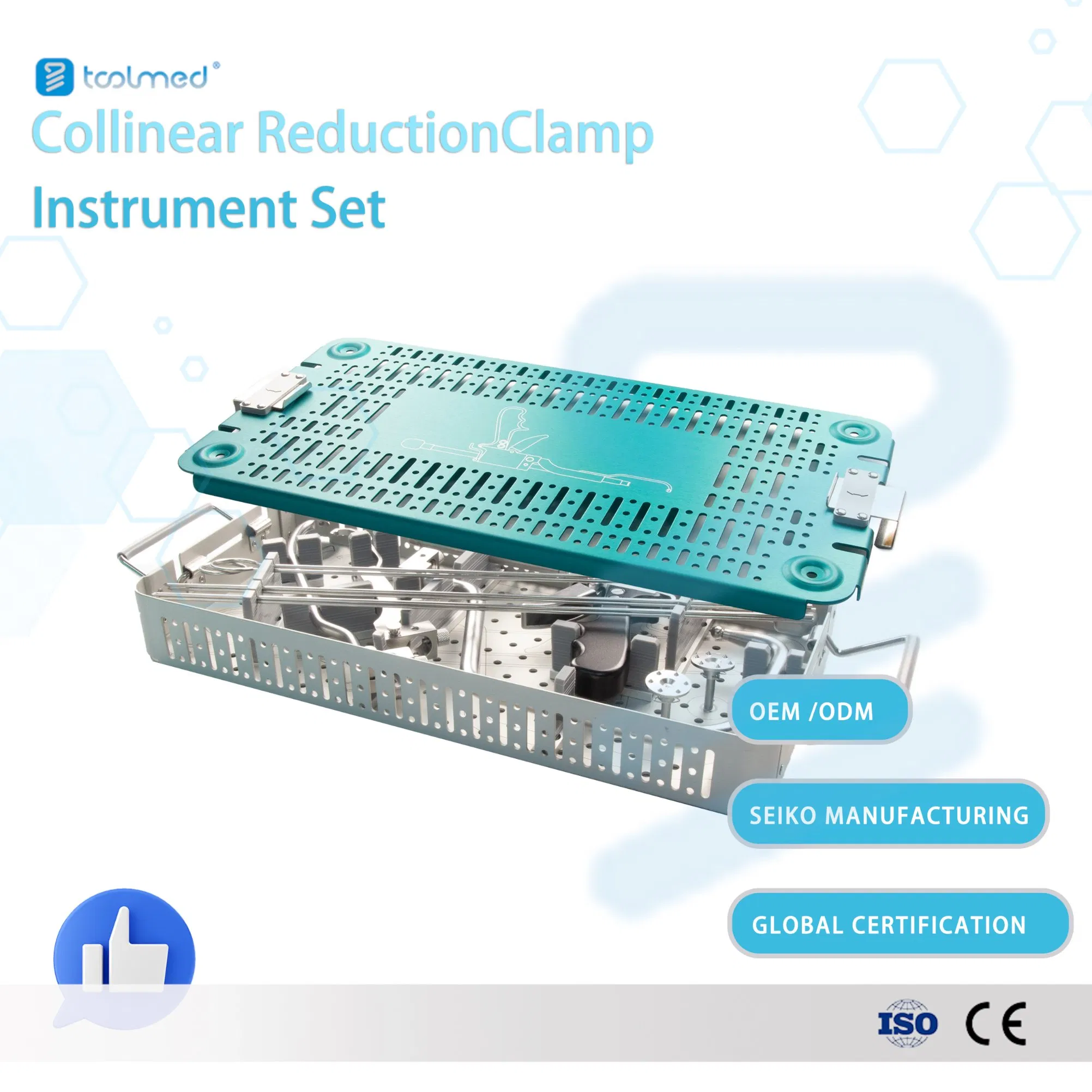Orthopedic Surgical Instrument Set for Implantation Collinear Reduction Clamp Optimized Bone Surgery Tool