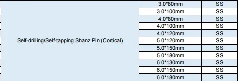 Size Specification Table