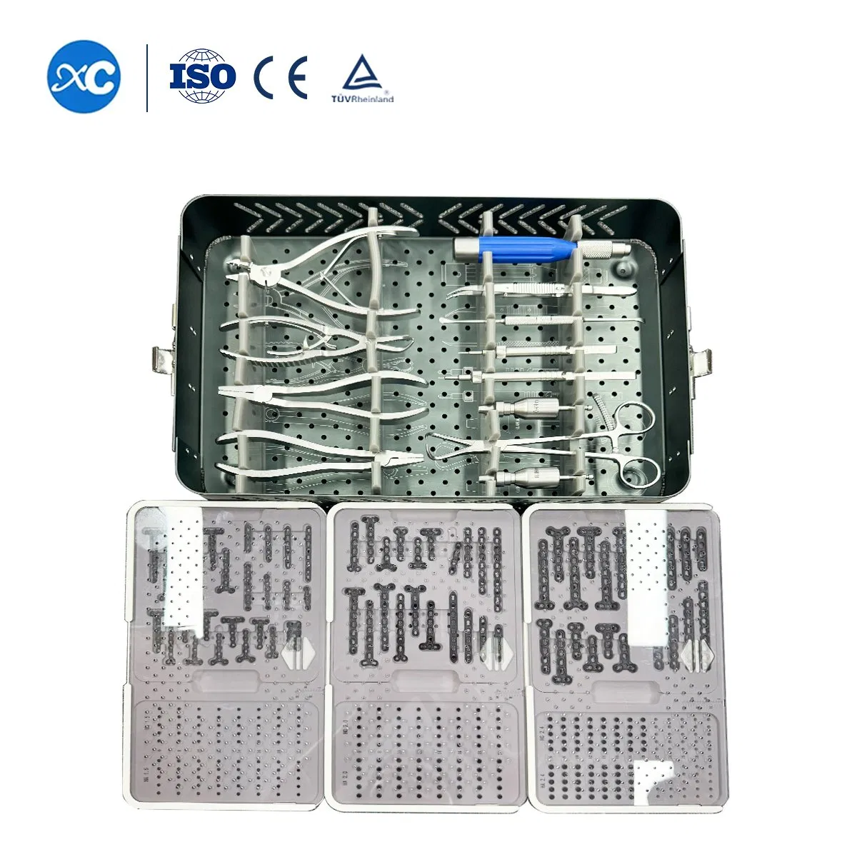 Orthopedic Implants 1.5mm Micro Fragment Instrument Set with Plates and Screws