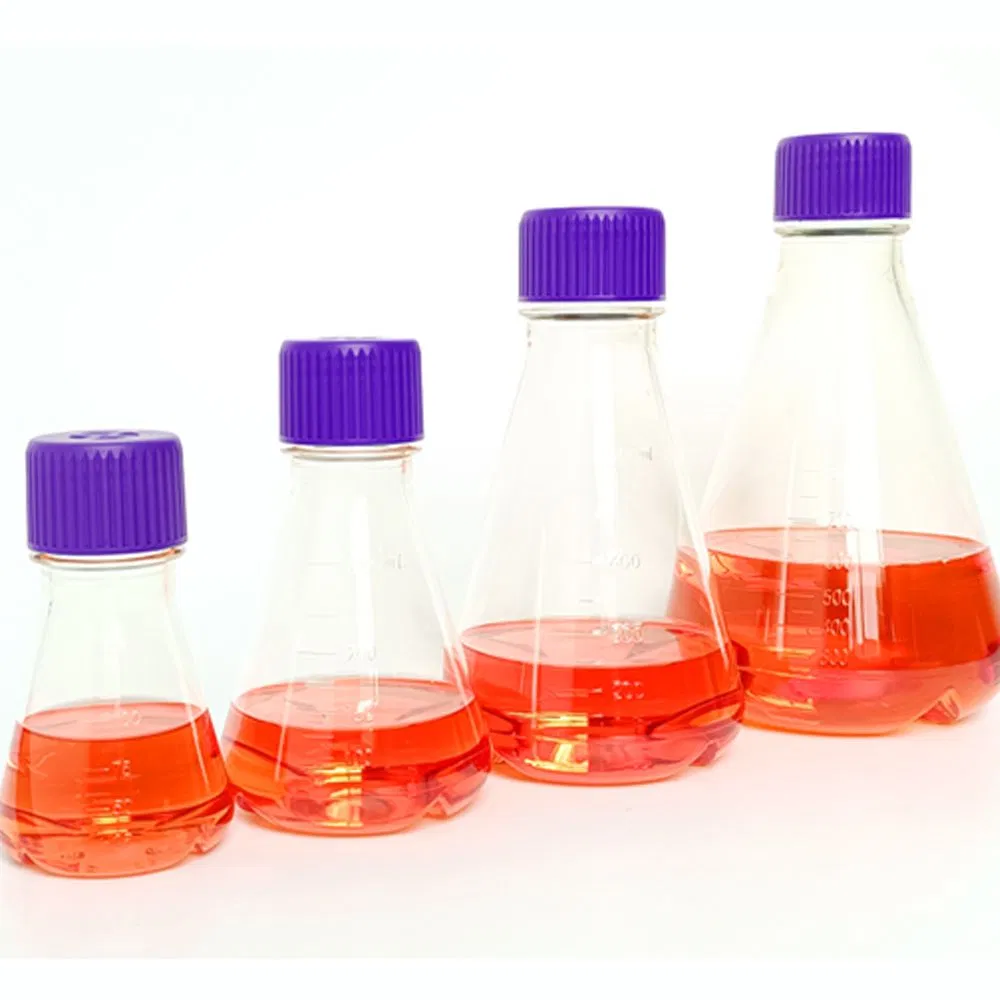 PC PETG 125ml 250ml 500ml 1000ml 2800ml 5000ml Plastic Cell Culture Bottle Shake Round Bottom Erlenmeyer Flask
