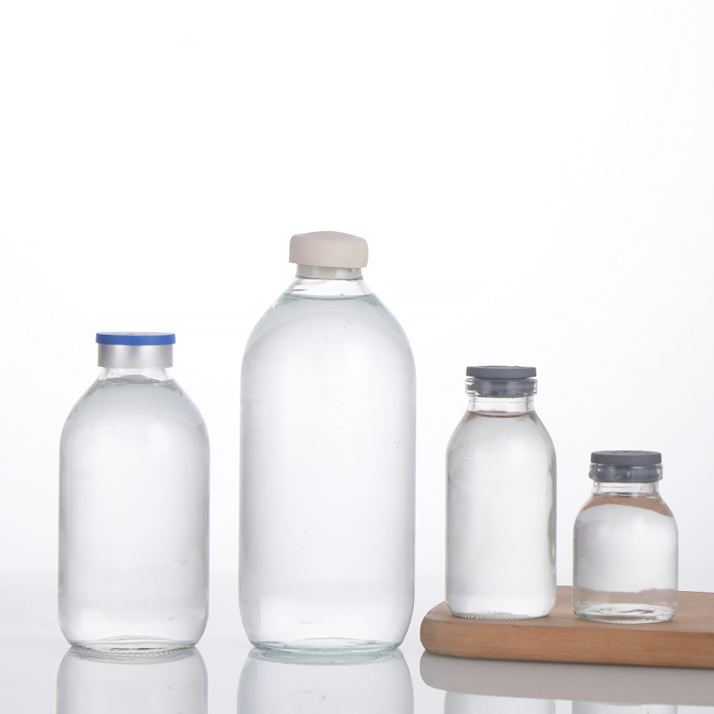 High Quality Refillable Glass Medicine Saline Bottle Glass for Saline Applications, for Cylindrical Reagent Water