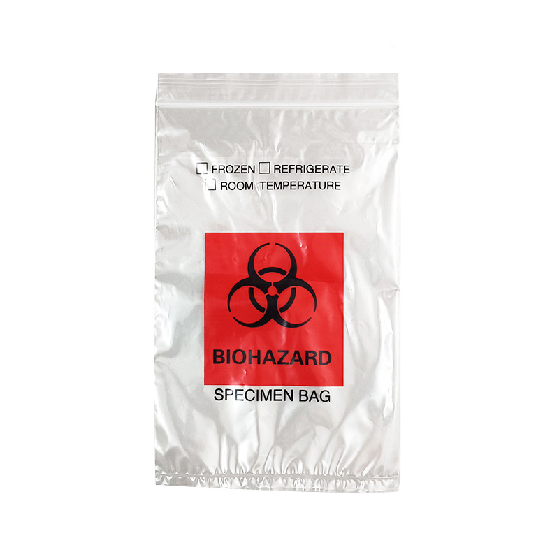 Biological Medical Hospital Laboratory Plastic Sample Collection Medicine Testing Packaging Specimen Bag Ziplock Biohazard Ziplock Closure Package 3 Layers