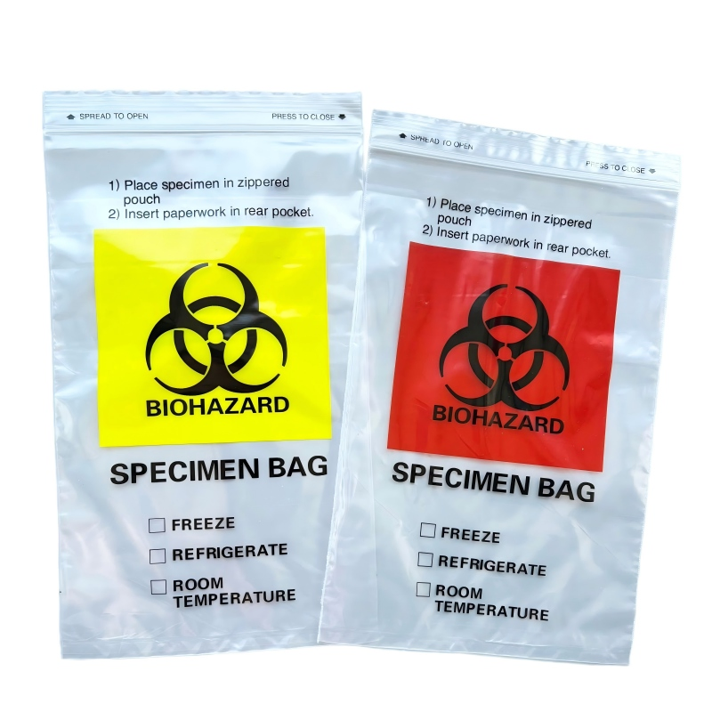 Customized 3 Layers 4 Layers PE Laborary Biohazard Medical Sample Dental Kangaroo Transport Collection 95kpa Zipper Specimen Plastic Bag