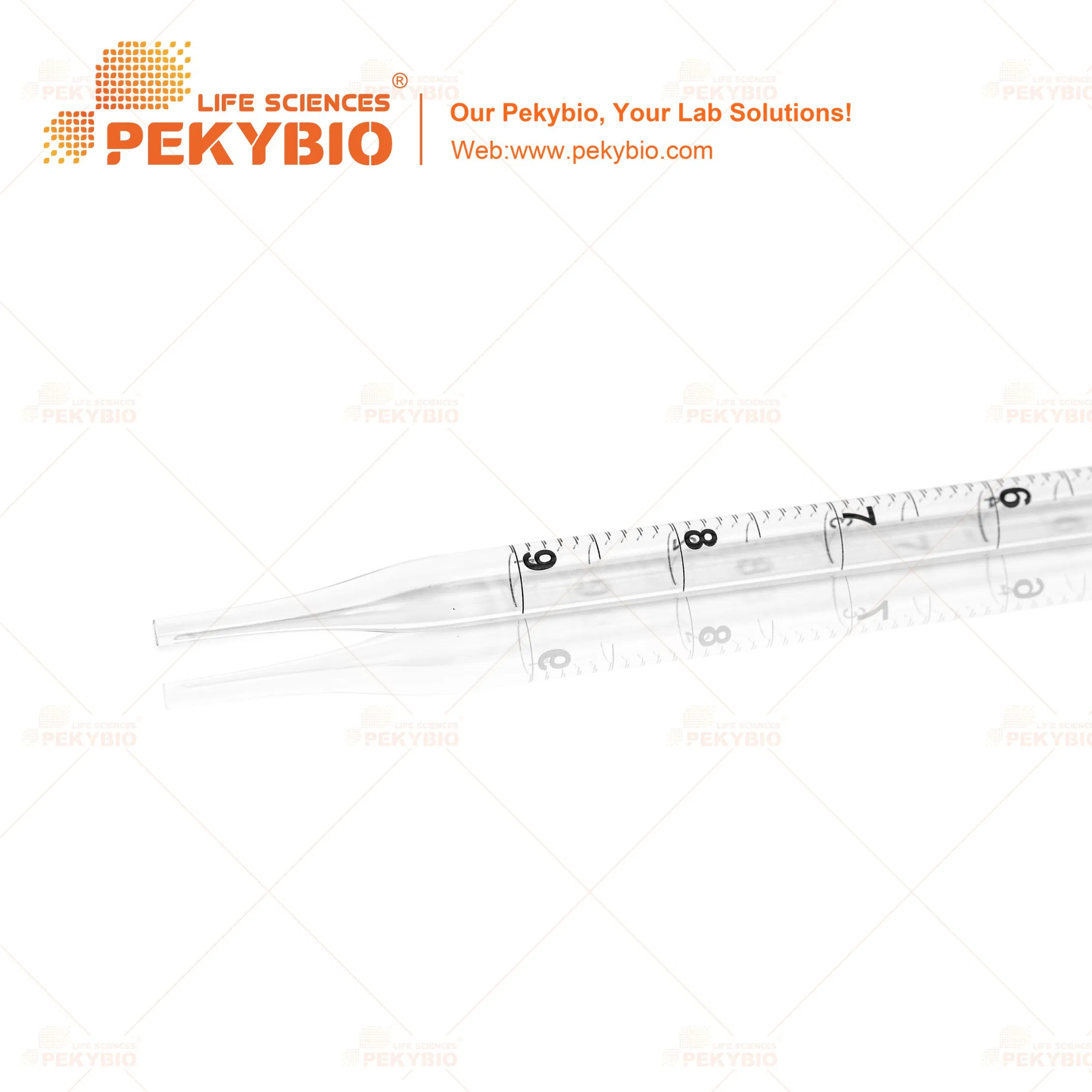 Pekybio 10ml Paper/Plastic-Wrapped Disposable Polystyrene Serological Pipettes, Sterile
