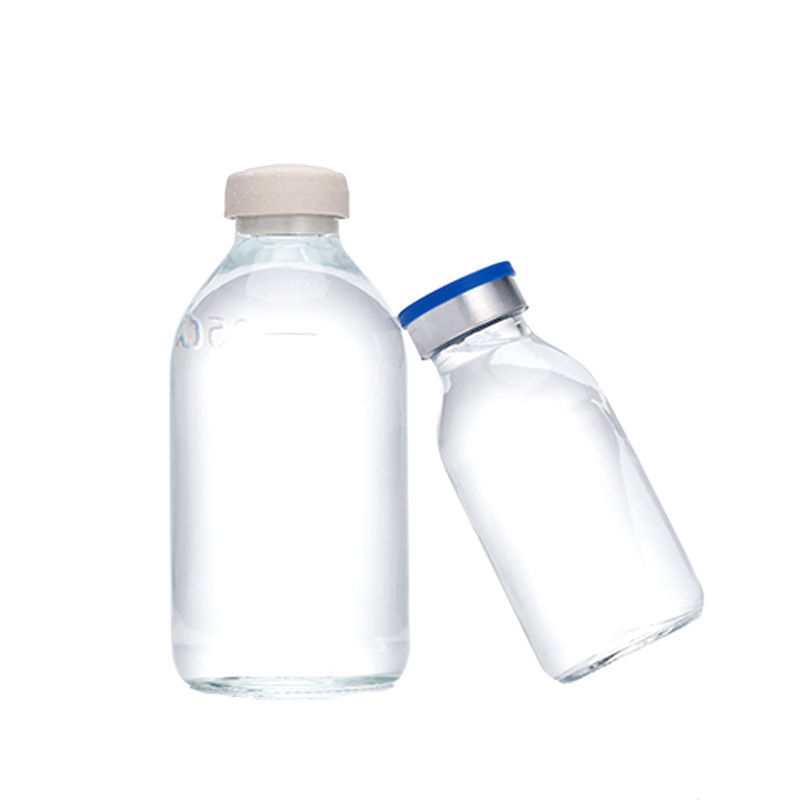High Quality Refillable Glass Medicine Saline Bottle Glass for Saline Applications, for Cylindrical Reagent Water