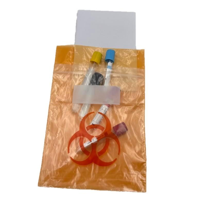 Customized 3 Layers 4 Layers PE Laborary Biohazard Medical Sample Dental Kangaroo Transport Collection 95kpa Zipper Specimen Plastic Bag