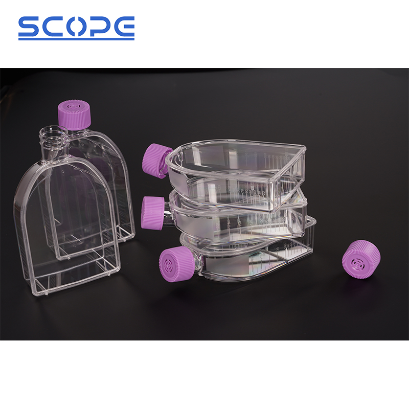 Disposable Regular U-Shaped Bottle Laboratory Cultivation Vessel 25 75 175 Cell Culture Flask