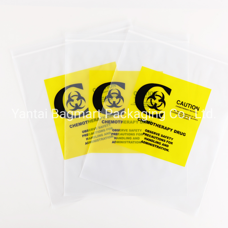 Plastic Three Layer or Four Layer Lab Biohazard Zipper Specimen Bag