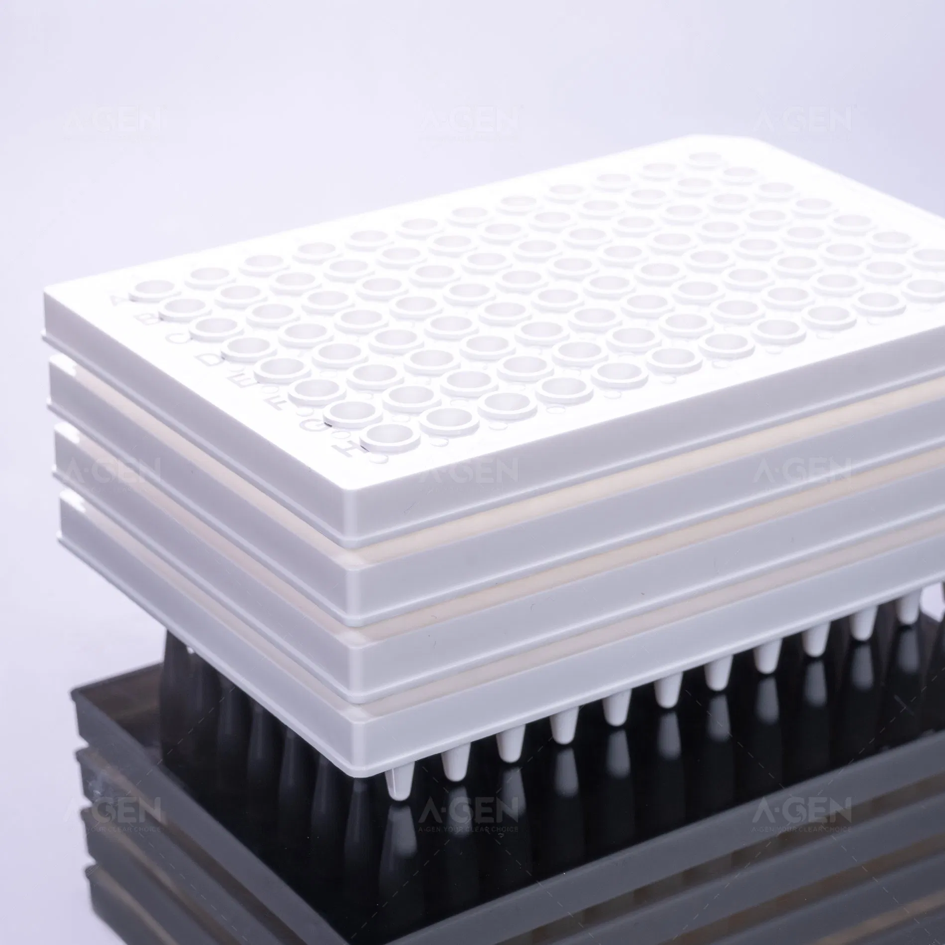 Laboratory Consumables 0.2ml 96 Well Half-Skirted White PCR Plate with Black Mark