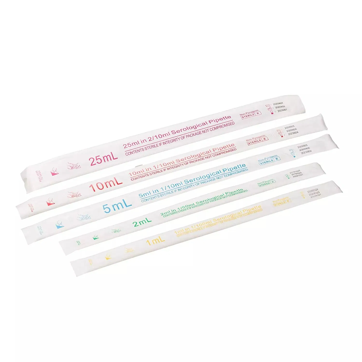 Laboratory Plastic Disposable Sterile Graduated Individually Wrapped 1ml 2ml 5ml 10ml 25ml Serological Pipette