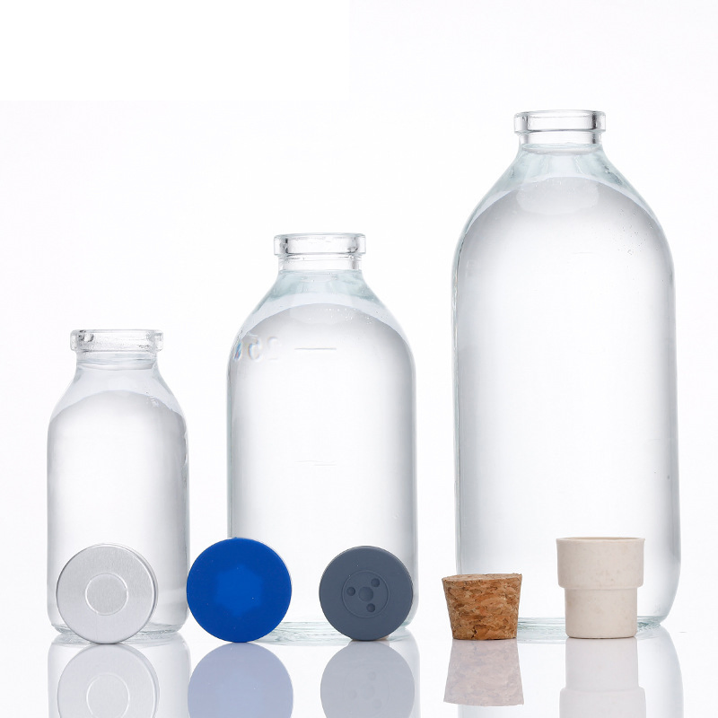High Quality Refillable Glass Medicine Saline Bottle Glass for Saline Applications, for Cylindrical Reagent Water