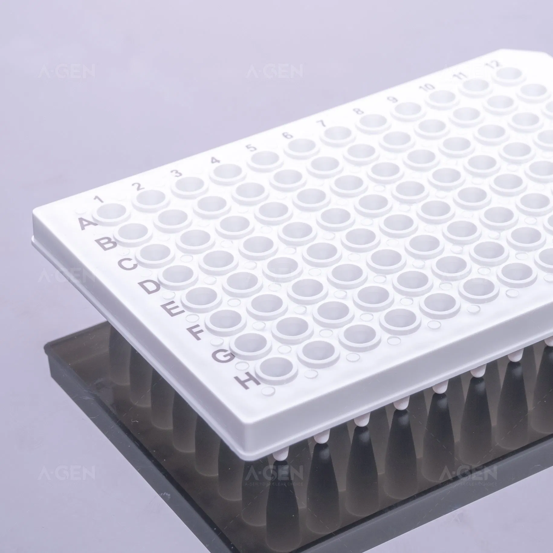 Laboratory Consumables 0.2ml 96 Well Half-Skirted White PCR Plate with Black Mark