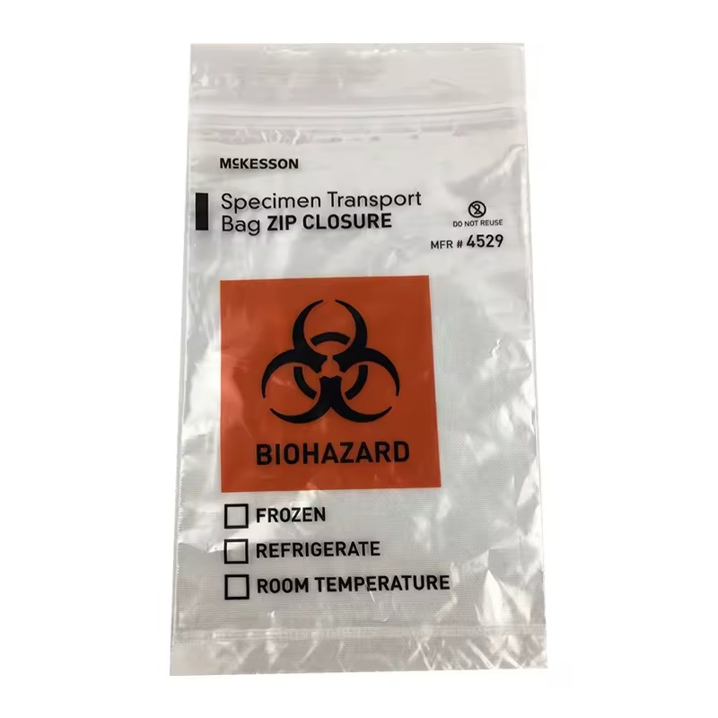 LDPE Customized Biohazard Specimen Ziplock Bags Grip Seal Zipper Bag