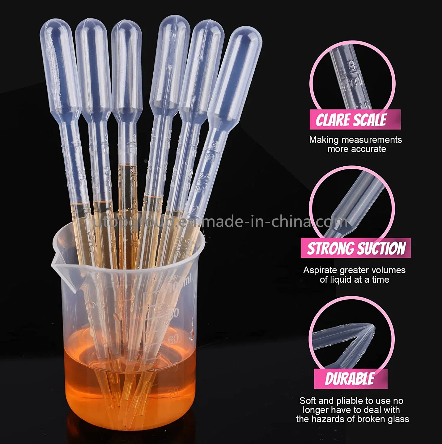 1ml 2ml 3ml 5ml 10ml Clear Laboratory Disposable Pasteur Pipette Plastic Dropper Micro Transfer Pipettes