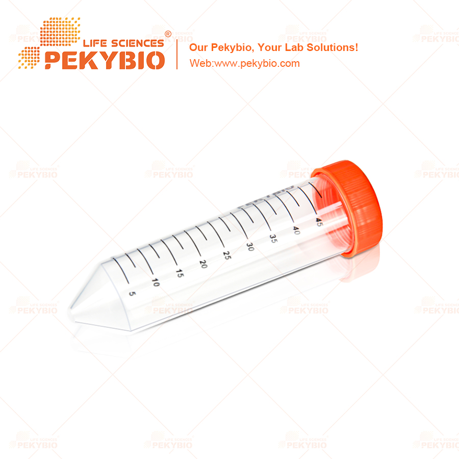 50ml Conical Bottom Centrifuge Tube with Orange Cap for Laboratory Applications