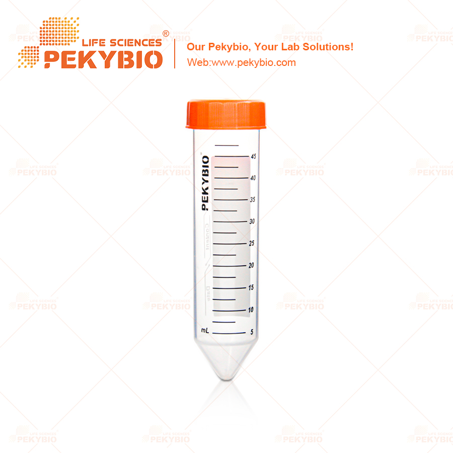 50ml Conical Bottom Centrifuge Tube with Orange Cap for Laboratory Applications