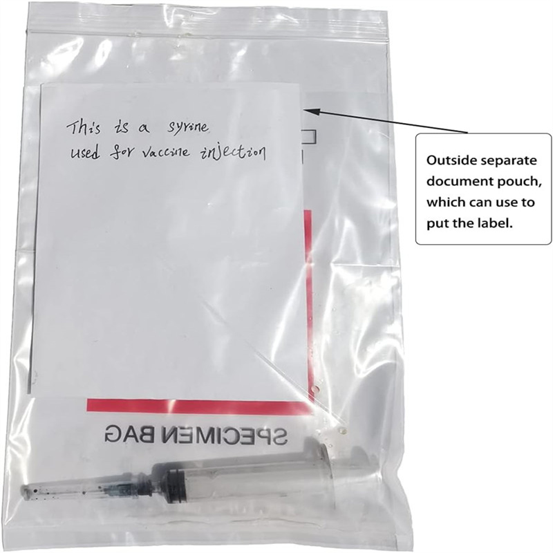 Medical Waste Specimen Collection Bag White Biohazard Identification Self-Sealing Zipper Design Anti-Cross Infection Multiple Sizes Optional Medical-Grade HDPE