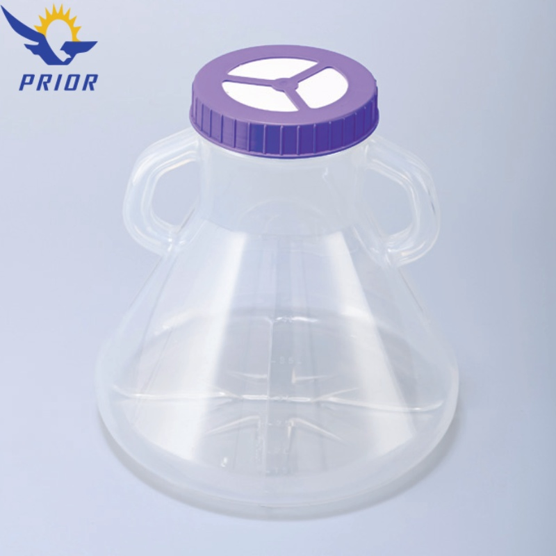 1000ml PETG Laboratory Flat Bottom Medical Erlenmeyer Flask for Cell Culture