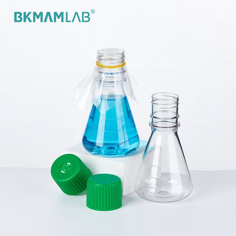 Biological Bacterial Culture Flasks/Cell Culture Flasks/Shaking Flasks/Plastic Conical Flasks/Sterile Culture Flasks 125 250 500ml