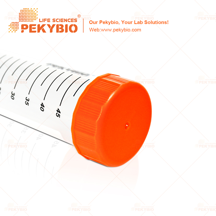 50ml Self-Standing Centrifuge Tube with Orange Cap for Science Applications