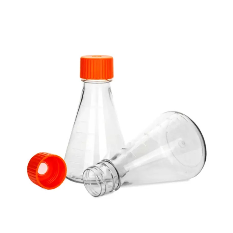 1000ml PETG Laboratory Flat Bottom Medical Conical Laboratory Erlenmeyer Flask for Cell Culture