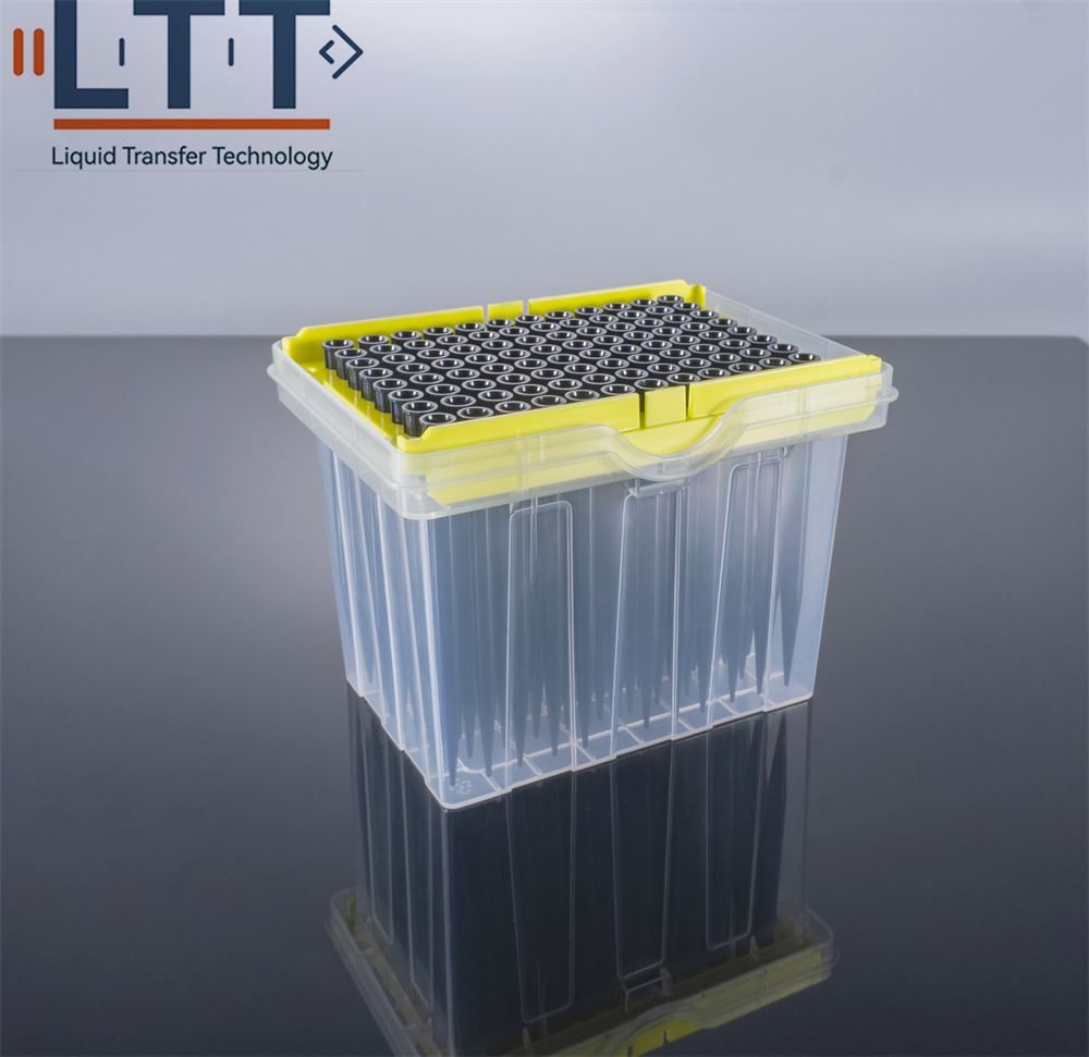 Hot Sale Disposable Black Plastic Sterile 1000UL Tecan Conductive Filter Pipette Tips with Box