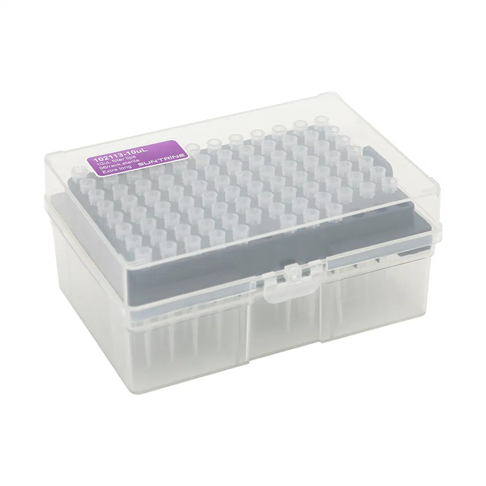 Laboratory Bagged Racked Clear Yellow Blue Low Rentation 10UL-1000UL Filtered Pipette Tip with Filter