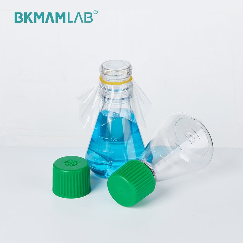 Biological Bacterial Culture Flasks/Cell Culture Flasks/Shaking Flasks/Plastic Conical Flasks/Sterile Culture Flasks 125 250 500ml