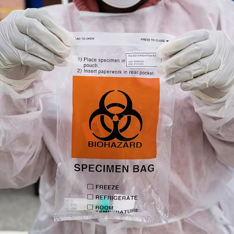 Plastic Zipper Ziplock Biohazard Medical Specimen Transport Bags for Lab Pathology Hospital