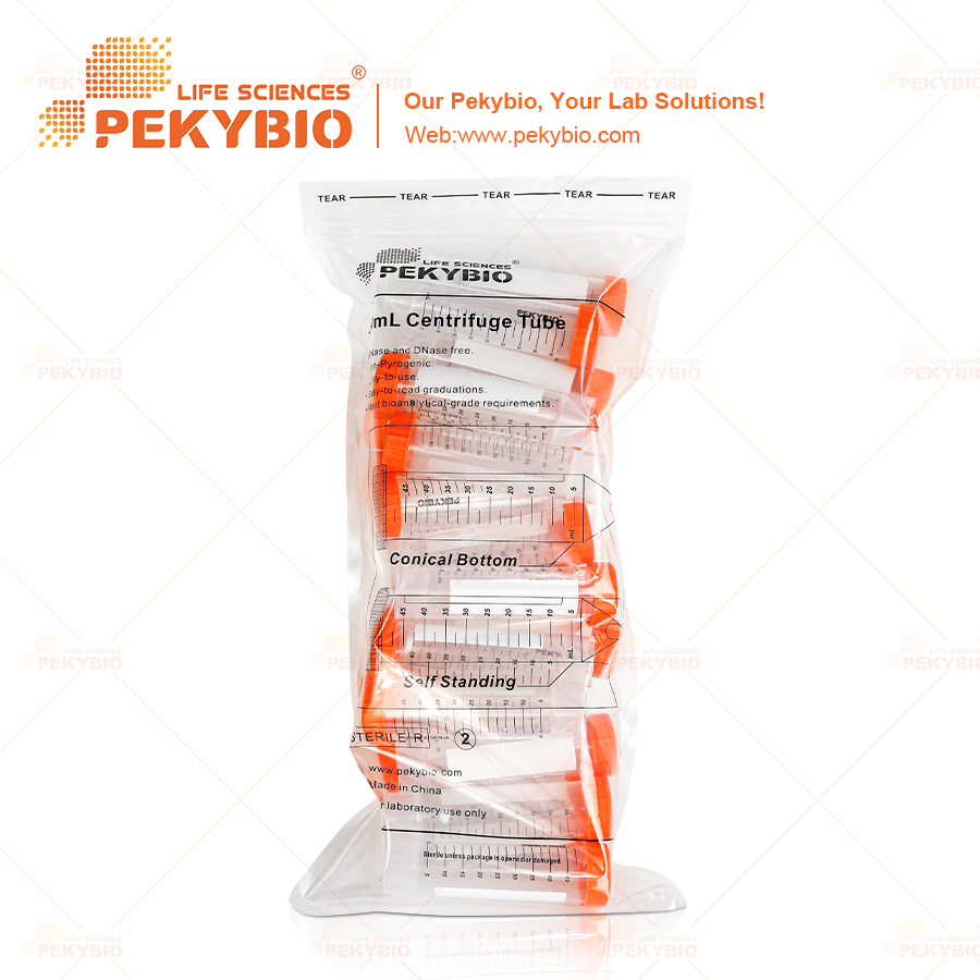 50ml Self-Standing Centrifuge Tube with Orange Cap for Science Applications