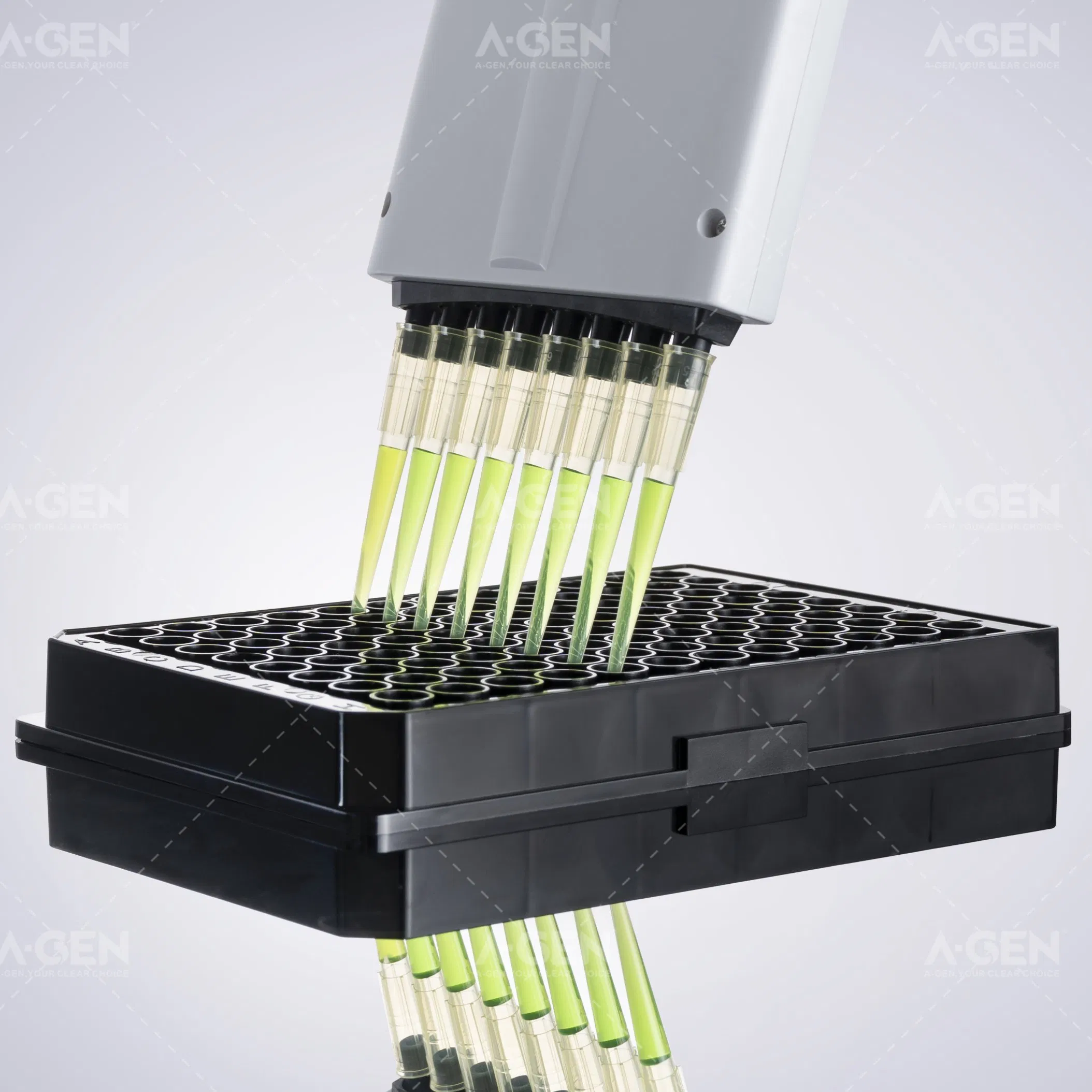 96 Round Well Black 0.36ml Deep Well Plate (MicroPlate, V-bottom) for Lab Use