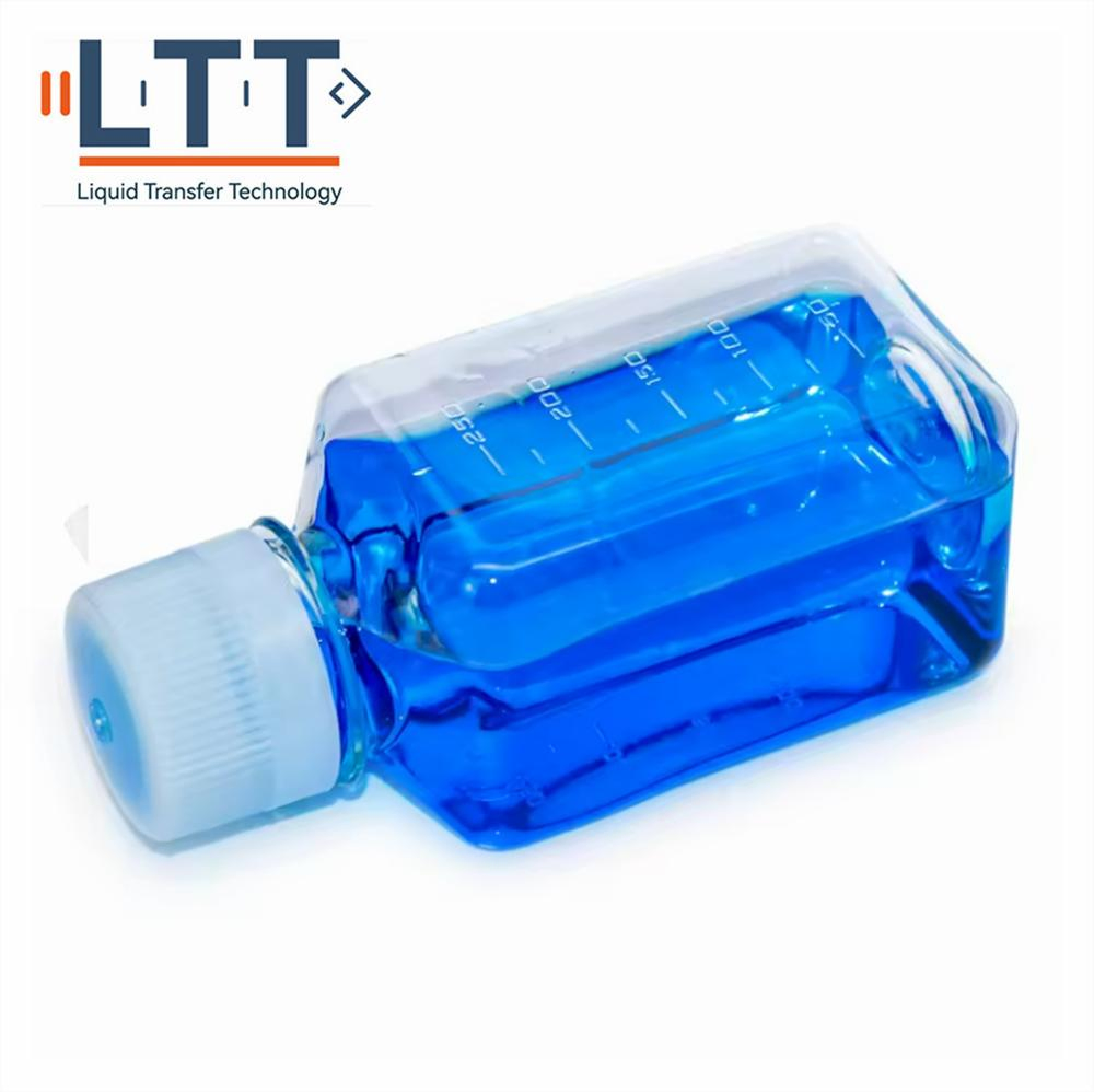 Lab Equipments Plastic Oval Flask 30ml Square Pet Plastic Sterile Reagent Bottle 50ml 60ml 125ml 250ml