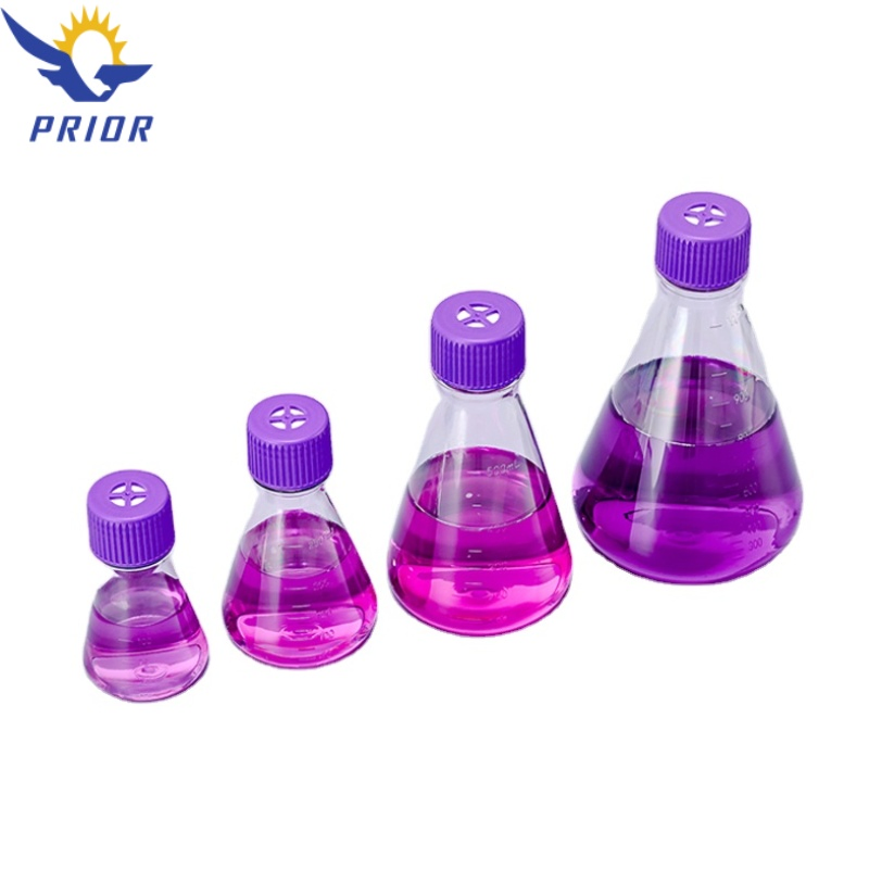 1000ml PETG Laboratory Flat Bottom Medical Erlenmeyer Flask for Cell Culture