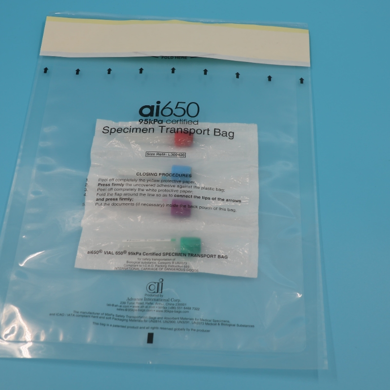 Biohazard Safety Bags for 95kpa Specimen Transportation