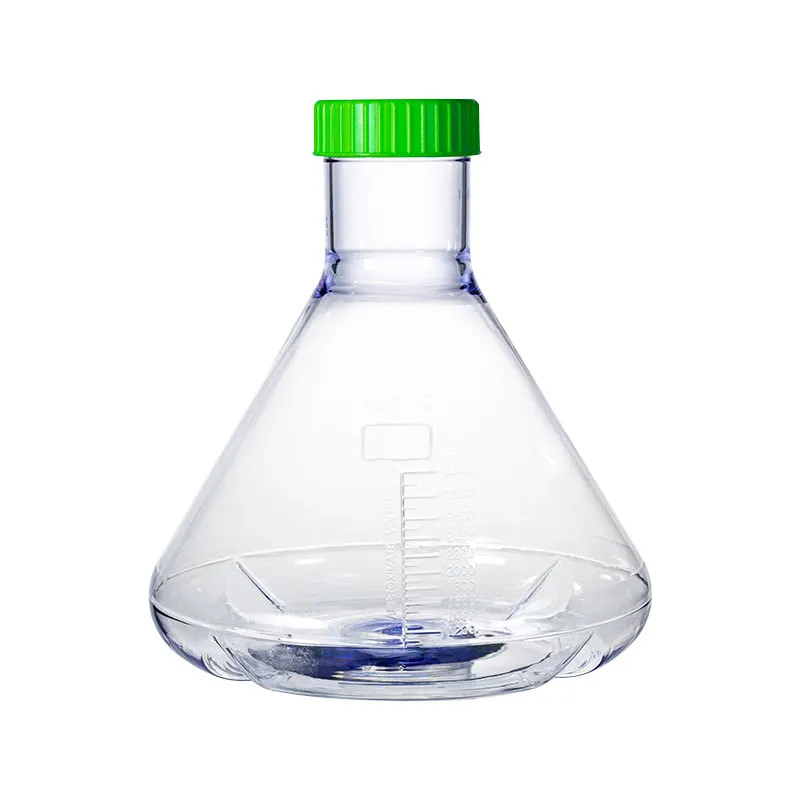 1000ml PETG Laboratory Flat Bottom Medical Conical Laboratory Erlenmeyer Flask for Cell Culture