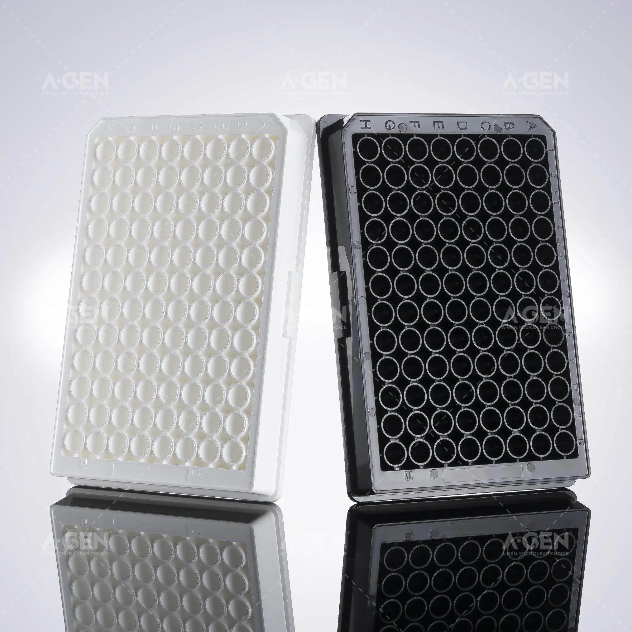 96 Round Well Black 0.36ml Deep Well Plate (MicroPlate, V-bottom) for Lab Use