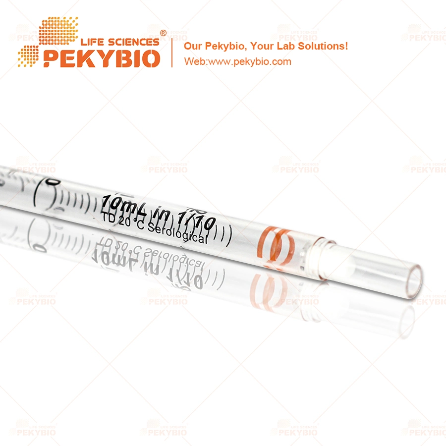 Pekybio 10ml Paper/Plastic-Wrapped Disposable Polystyrene Serological Pipettes, Sterile
