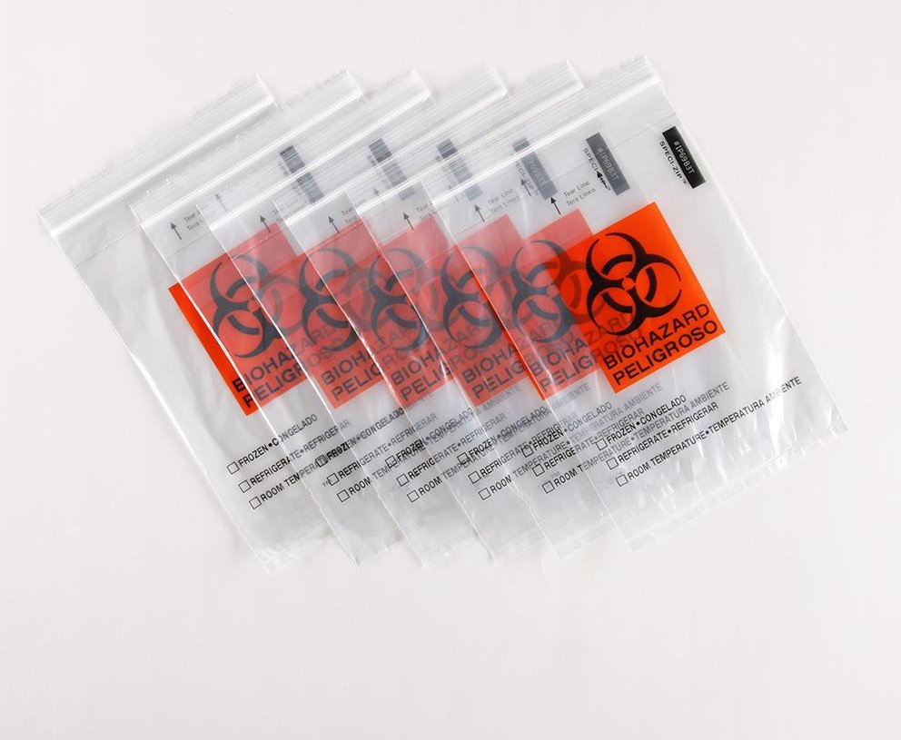 95kpa Medical Biohazard Bags Lab 95kpa Specimen Transport Bag with Pocket