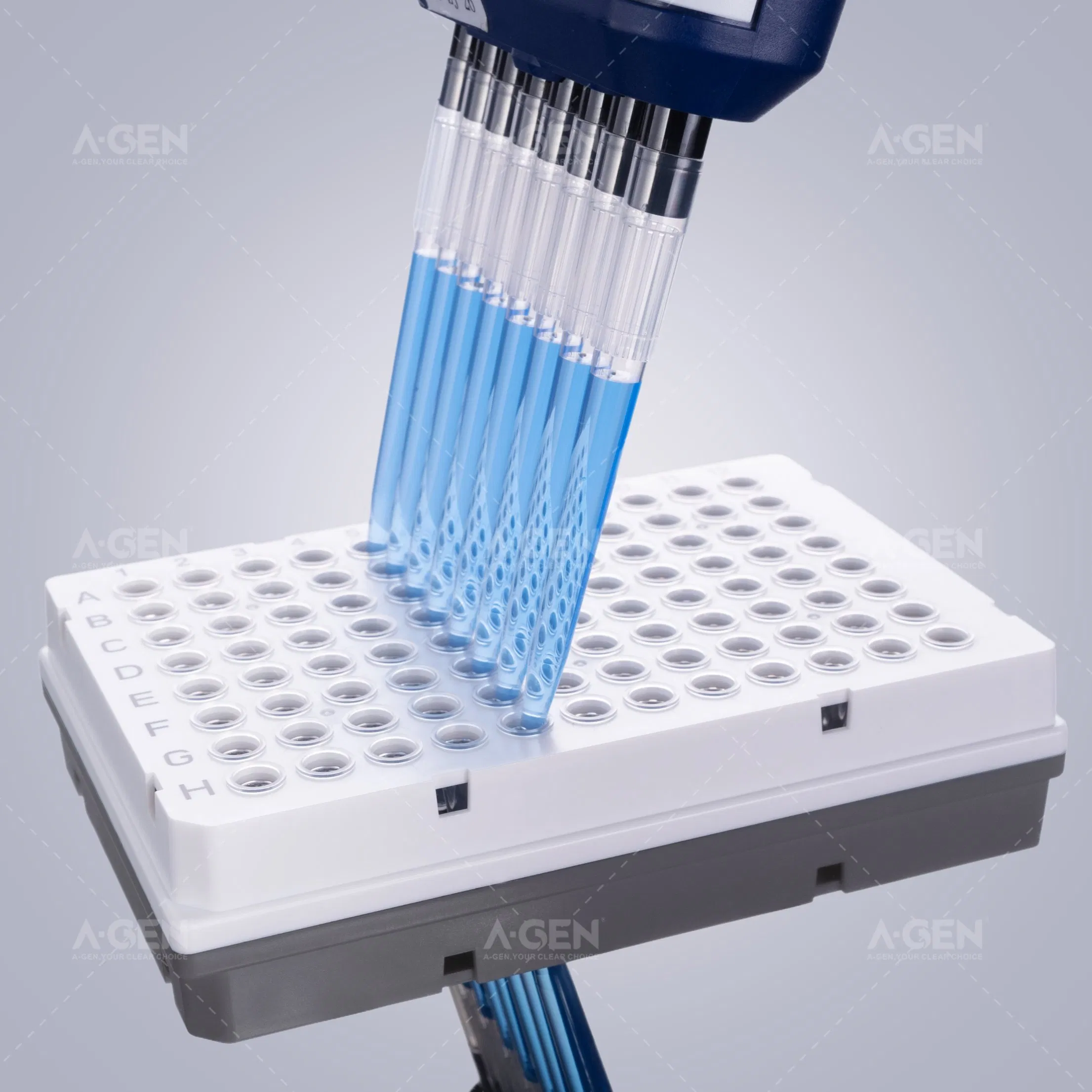 Fully Skirt Lab Plastic 100UL PCR Plate 0.1ml 96 Well Plate with White Frame and Transparent Tube PCR-96br-Lf-Cw-P