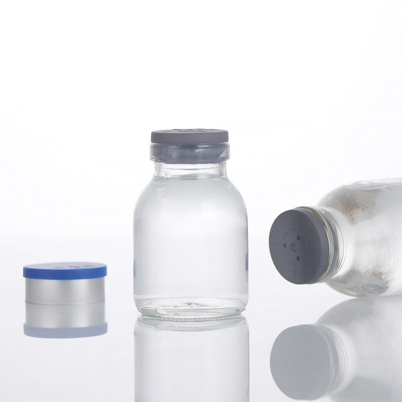 High Quality Refillable Glass Medicine Saline Bottle Glass for Saline Applications, for Cylindrical Reagent Water