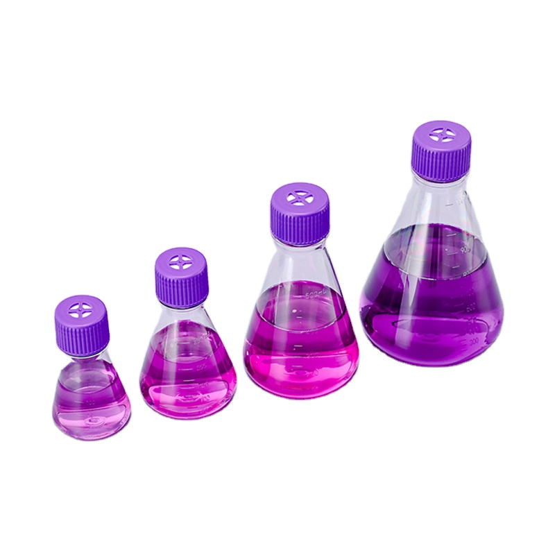 PC PETG 125ml 250ml 500ml 1000ml 2800ml 5000ml Plastic Cell Culture Bottle Shake Round Bottom Erlenmeyer Flask