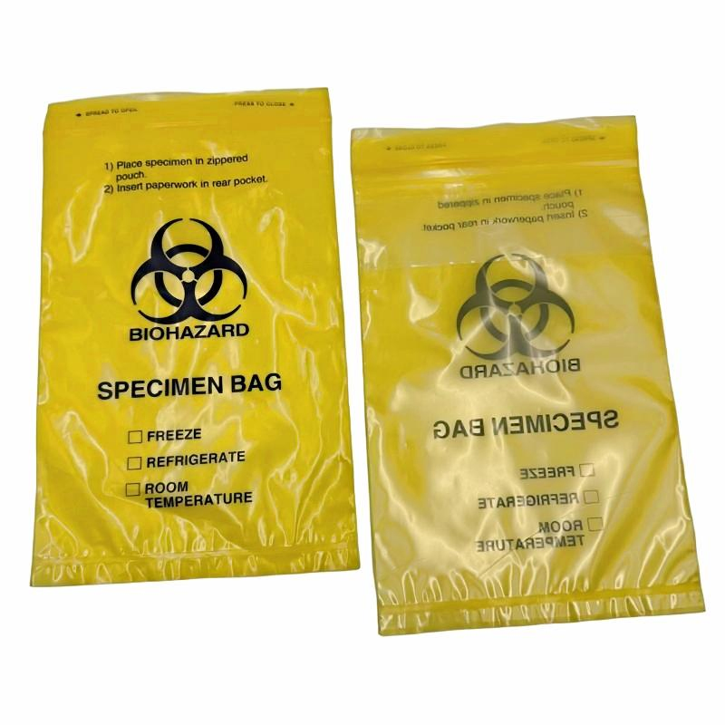 Customized 3 Layers 4 Layers PE Laborary Biohazard Medical Sample Dental Kangaroo Transport Collection 95kpa Zipper Specimen Plastic Bag