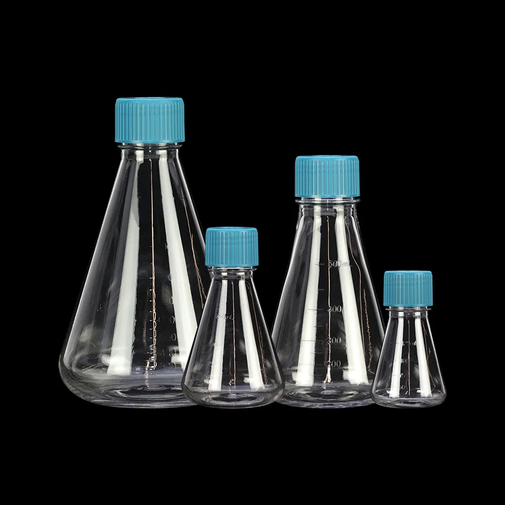 PC PETG 125ml 250ml 500ml 1000ml 2800ml 5000ml Plastic Cell Culture Bottle Shake Round Bottom Erlenmeyer Flask