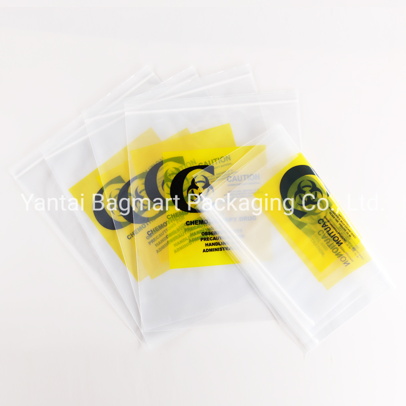 Plastic Three Layer or Four Layer Lab Biohazard Zipper Specimen Bag