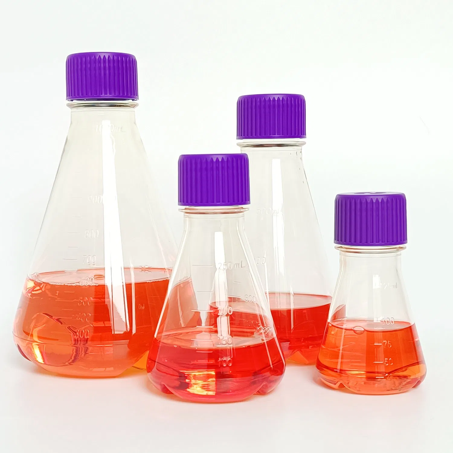 PC PETG 125ml 250ml 500ml 1000ml 2800ml 5000ml Plastic Cell Culture Bottle Shake Round Bottom Erlenmeyer Flask