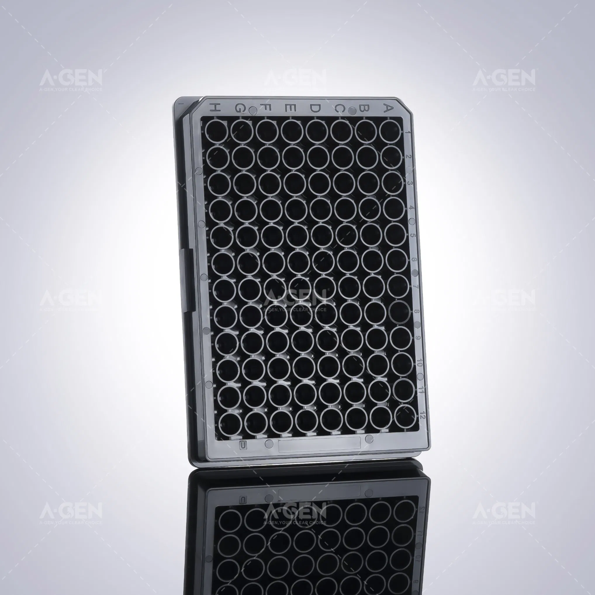 96 Round Well Black 0.36ml Deep Well Plate (MicroPlate, V-bottom) for Lab Use