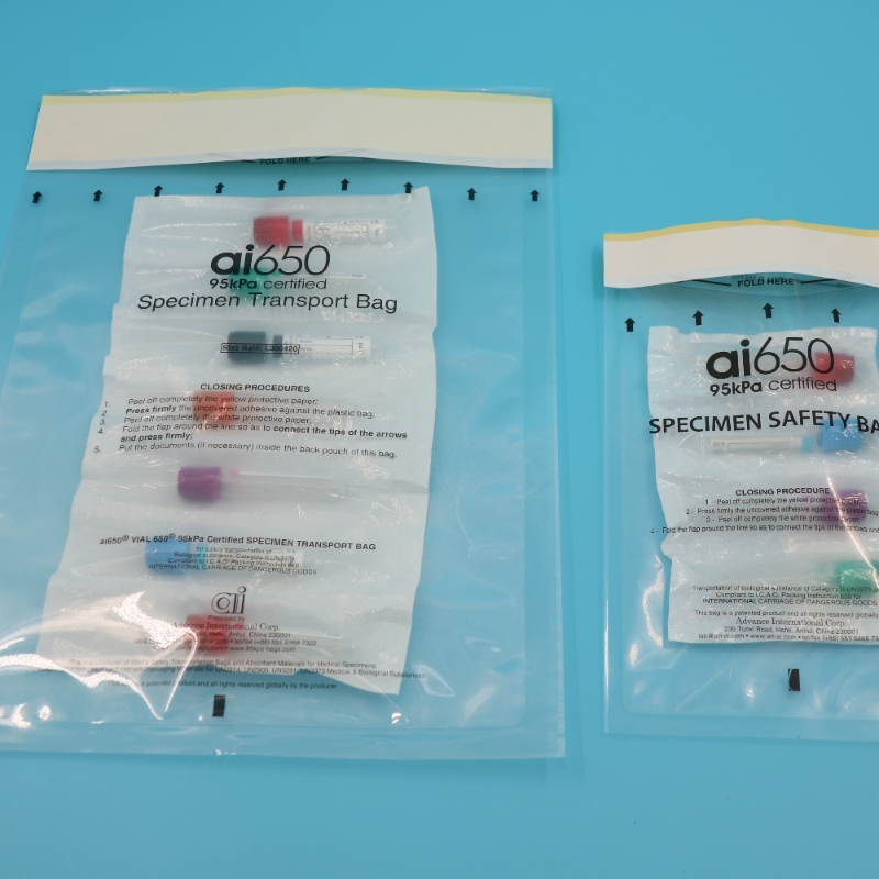 Biohazard Safety Bags for 95kpa Specimen Transportation